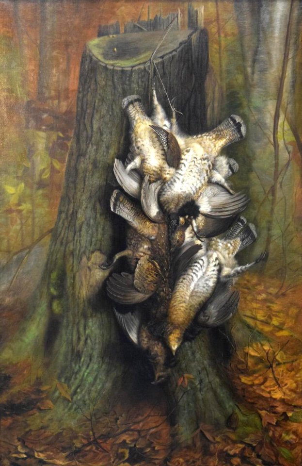 Ben Austrian - Dawn, October 1-Grouse on Stump - 1913.21.1 - Reading Public Museum