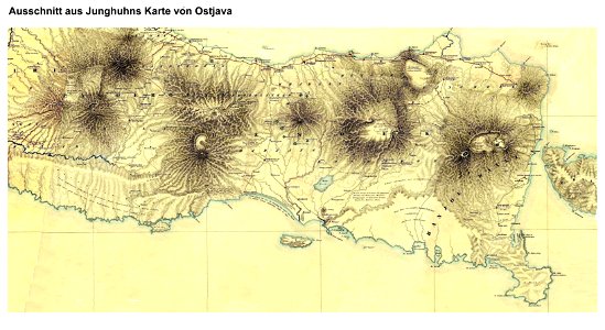 Ausschnitt aus Junghuhns Karte von Ostjava