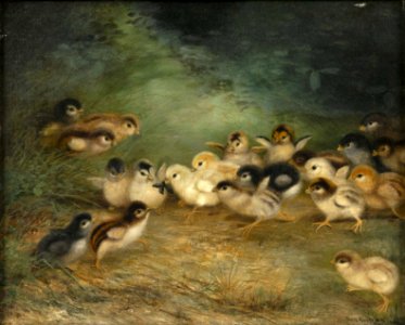 Twenty-one Chicks and a Bug by Ben Austrian, 1908