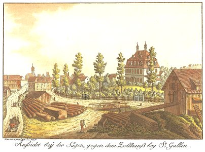 Aussicht bey der Sägen, gegen dem Zollhauß bey St. Gallen
