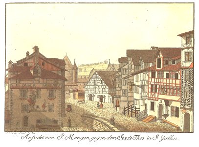 Aussicht von St. Mangen gegen dem Stadt-Thor in St. Gallen