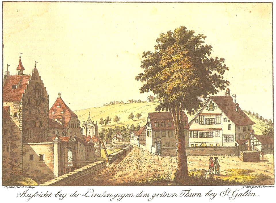 Aussicht bey der Linden gegen dem grünen Thurn bey St. Gallen