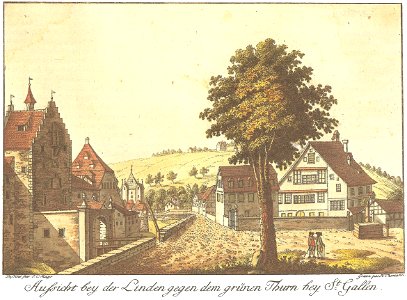 Aussicht bey der Linden gegen dem grünen Thurn bey St. Gallen