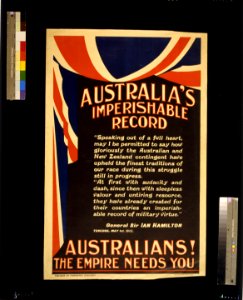 Australia's imperishable record ... Australians! The empire needs you LCCN2004675099