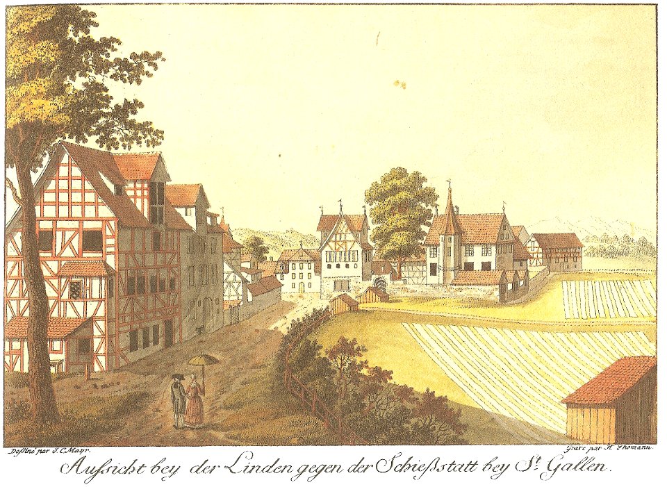 Aussicht bey der Linden gegen der Schießstatt bey St. Gallen