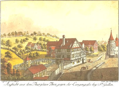 Aussicht aus dem Thurgäuer Thor, gegen der Langengaße bey St. Gallen