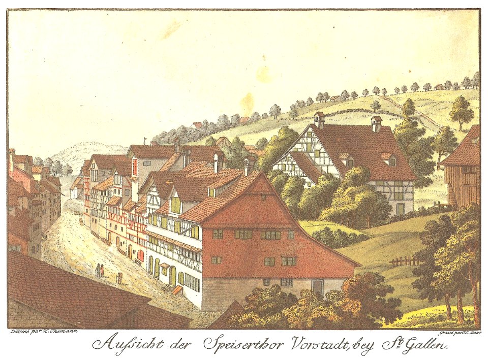 Aussicht der Speiserthor Vorstadt, bey St. Gallen