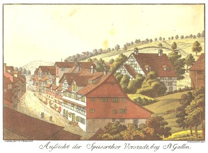 Aussicht der Speiserthor Vorstadt, bey St. Gallen