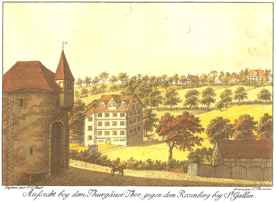Aussicht bey dem Thurgäuer Thor, gegen dem Rosenberg bey St. Gallen