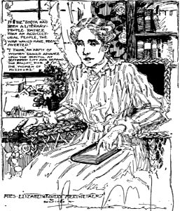 Author Elizabeth Avery Meriwether, sketched by Marguerite Martyn, 1910