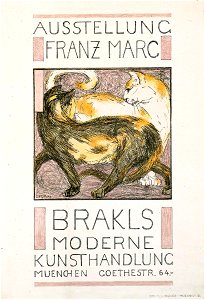Ausstellungsplakat Franz Marc bei Brakl, 1910