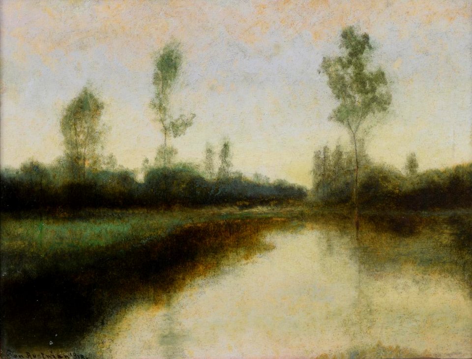 Ben Austrian - Trees by a Lake - 1974.21.1 - Reading Public Museum
