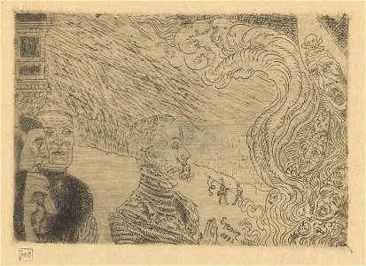 Auto-da-fé, print by James Ensor, 1893, Prints Department, Royal Library of Belgium, F. 31406