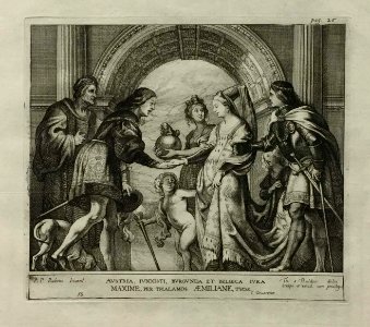 Austria Iunxisti Burgunda et Belgica Iura Maxime per Thalamos Æmiliane tuos (BM 1884,0112.44)