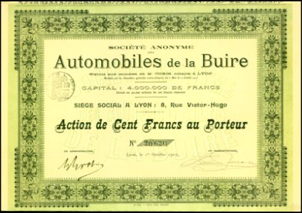 Automobiles de la Buire 1907. Free illustration for personal and commercial use.