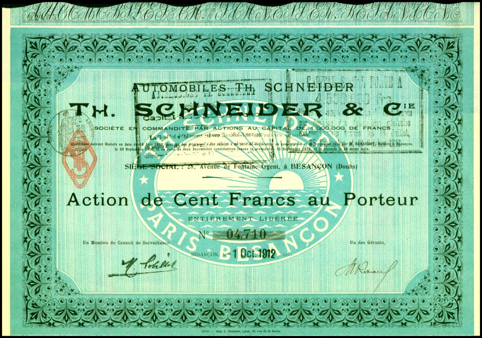 Automobiles Th. Schneider & Cie 1912
