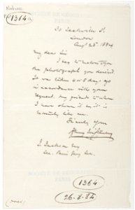 Autograph & signature Henry Morton Stanley Gallica BNF