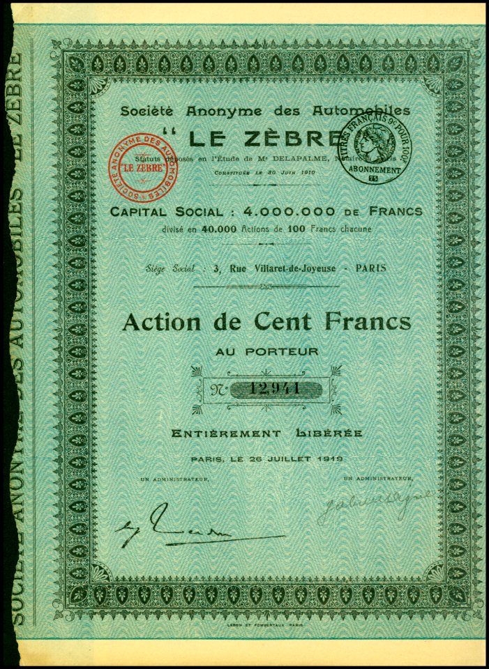 Automobiles Le Zebre 1919