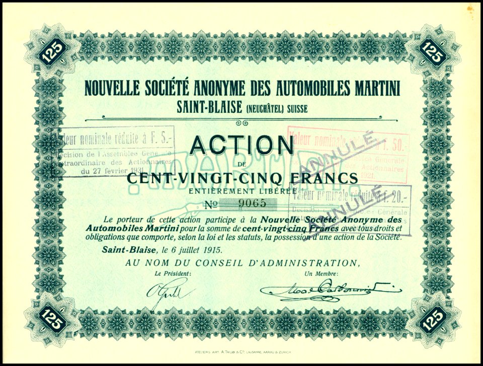 Automobiles Martini 1915