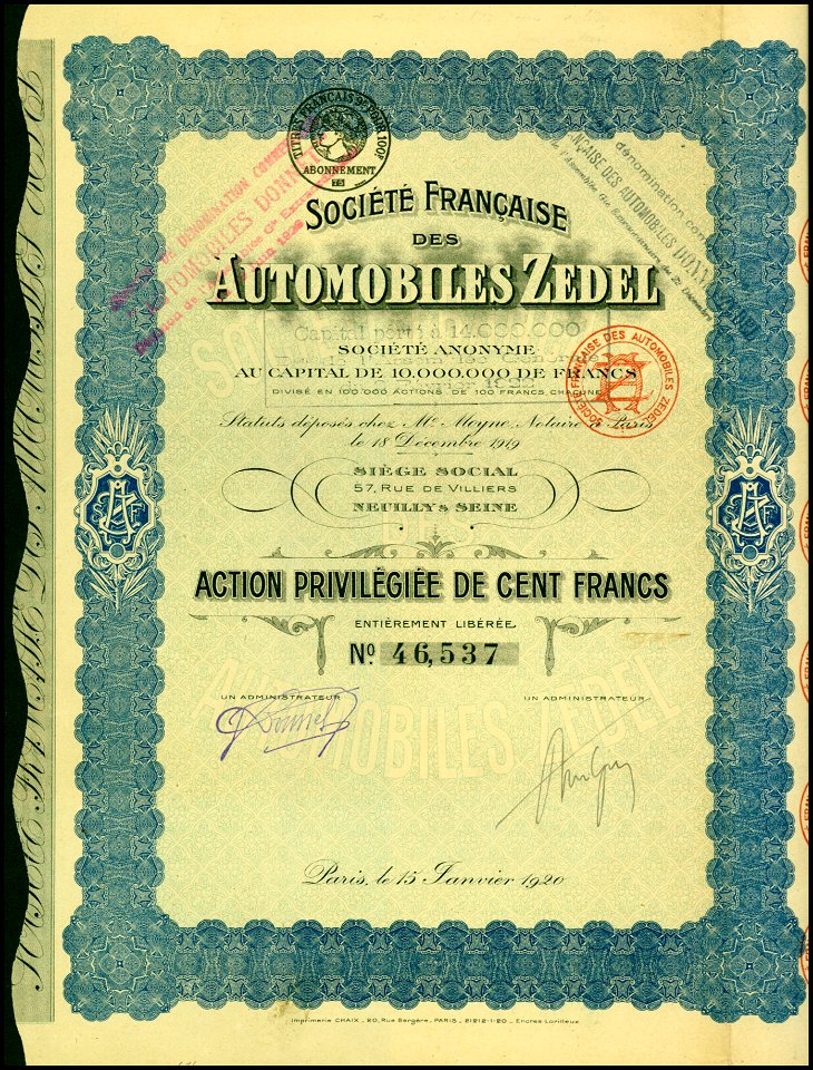 Automobiles Zedel 1920