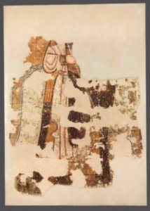 Autor nieznany, Archanioł Michał (fragment postaci). Malowidło ścienne