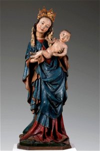 Autor nieznany (rzeźbiarz małopolski), Piękna Madonna z Kazimierza
