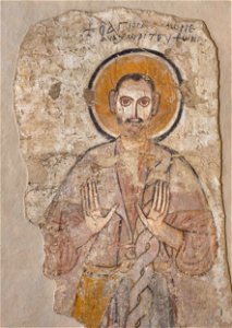 Autor nieznany, Pustelnik Amone (Ammonios) z Tuna el Gebel. Malowidło ścienne