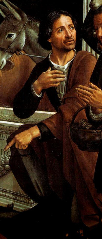 Autoritratto del ghirlandaio, adorazione dei pastori, cappella sassetti