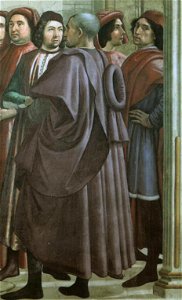 Autoritratto del ghirlandaio (a destra) cappella sassetti. Free illustration for personal and commercial use.