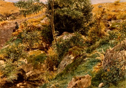 Autumn in the Welsh Hills by George Price Boyce, RWS. Free illustration for personal and commercial use.