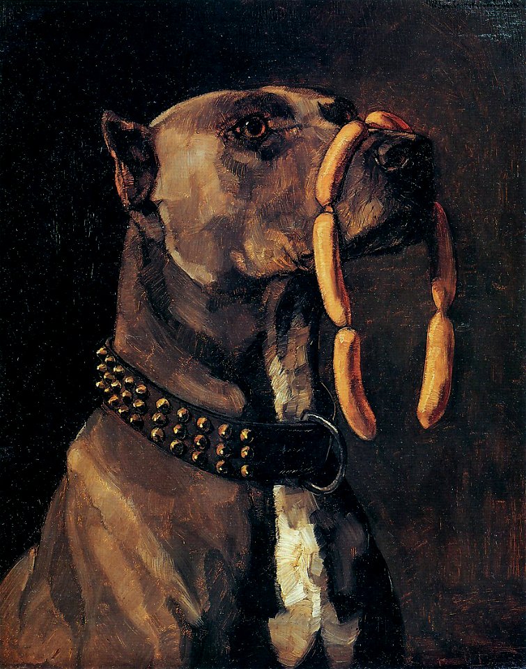 Wilhelm Trübner Dogge mit Würsten