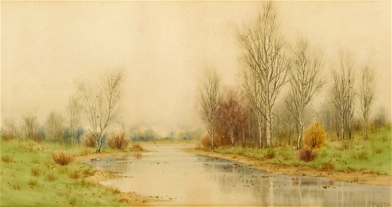 Autumn River Landscape-George Howell Gay-1892