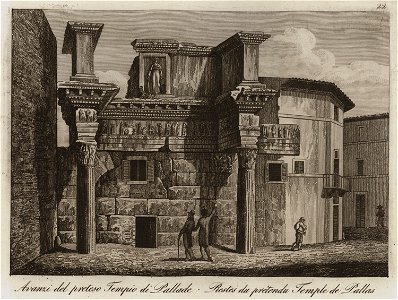 Avanzi del preteso Tempio di Pallade - Li Monumenti Piú Celebri Di Roma Antica E Moderna Disegnati Da Vero Ed Incisi Dai Migliori Artisti Rome Presso Po - 1850