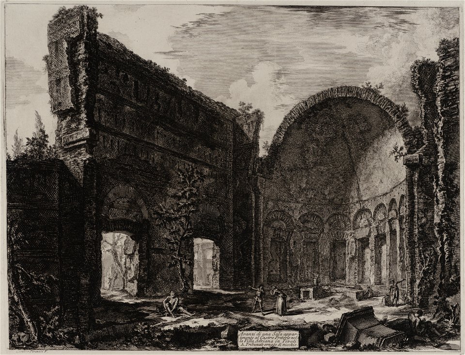 Avanzi di una Sala appartementi al Castro Pretorio nella Villa Adriaa in Tivoli, objectnr A 18688