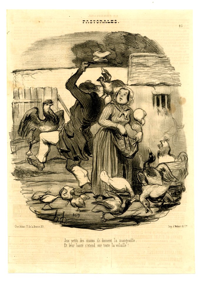 Aux petits des oisons ils donnent la mangeaille... (To the goslings' young they give food....) (BM 1907,0330.23)