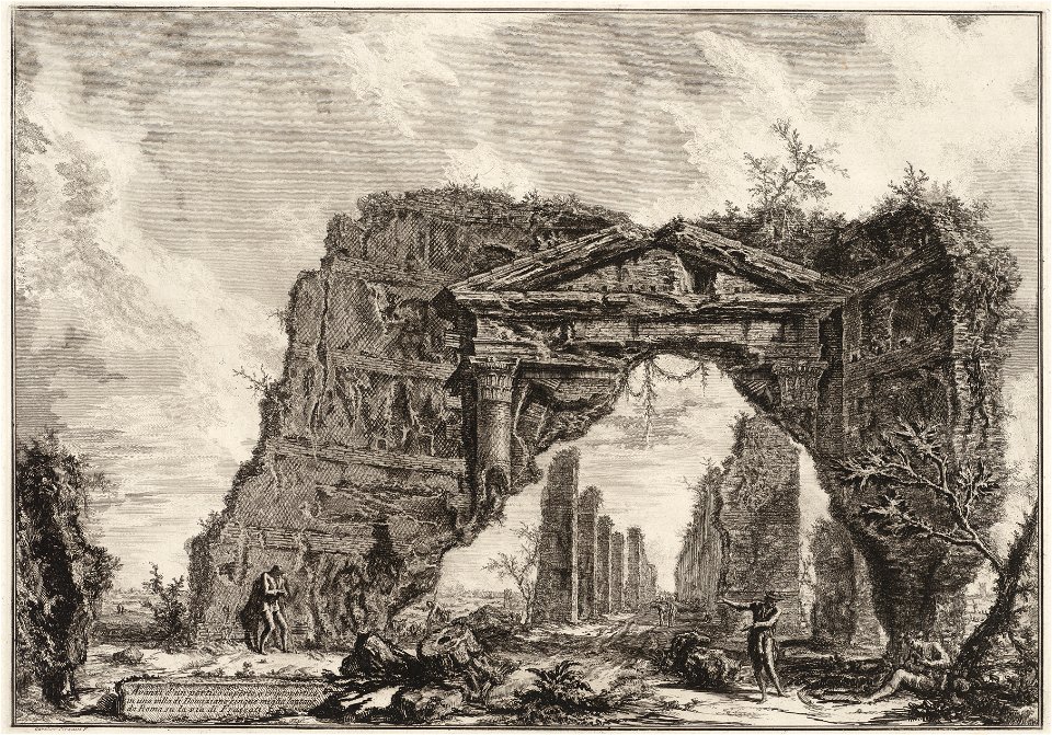 Avanzi d'un portico coperto, a criptoportico in una villa Domiziano cinque miglia lantane da Roma su la via di Frascati, objectnr A 18685