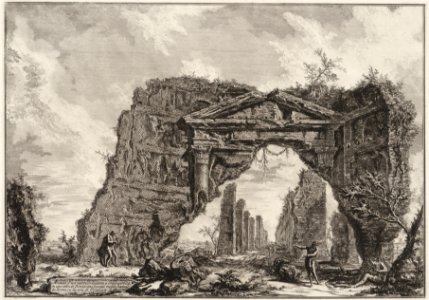 Avanzi d'un portico coperto, a criptoportico in una villa Domiziano cinque miglia lantane da Roma su la via di Frascati, objectnr A 18685