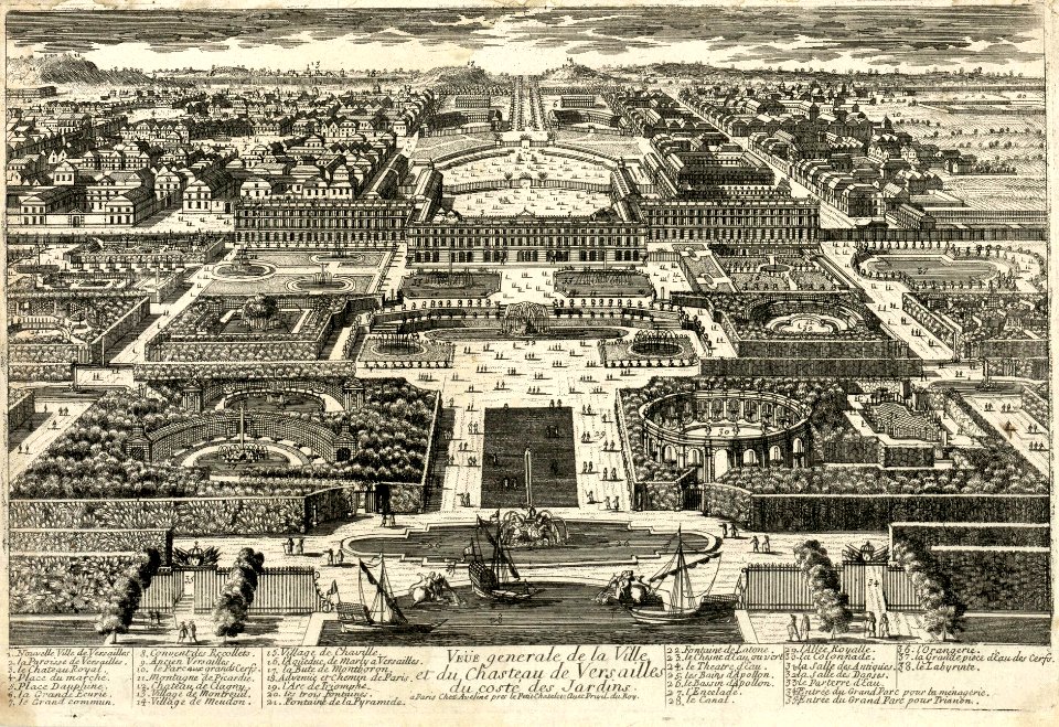 Aveline Pierre-Vue générale de la ville et du château de Versailles du côté des jardins