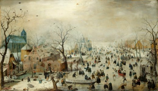 Hendrick Avercamp - Winterlandschap met ijsvermaak