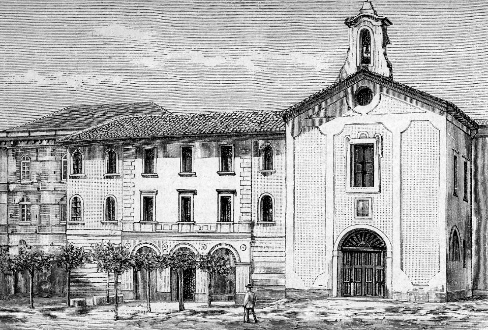 Avellino – Convento dei Cappuccini con Asilo di mendicità (xilografia)
