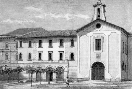 Avellino – Convento dei Cappuccini con Asilo di mendicità (xilografia)