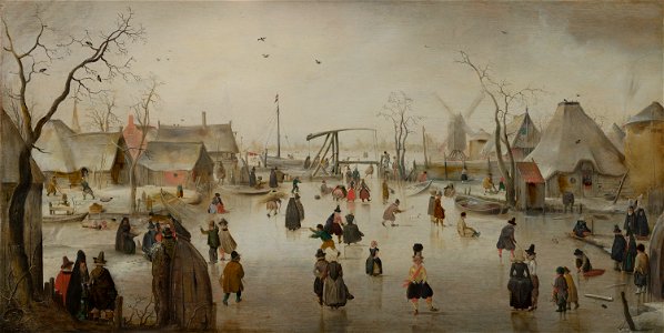 Hendrick Avercamp - Ice Scene - 785 - Rijksmuseum. Free illustration for personal and commercial use.