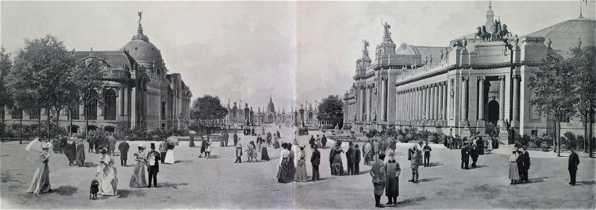 Avenue Nicolas II. Le Petit Palais. Le pont Alexandre III et les Invalides. Le Grand Palais