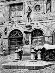 Avellino – Monumento a Carlo III, in Piazza Centrale (xilografia)