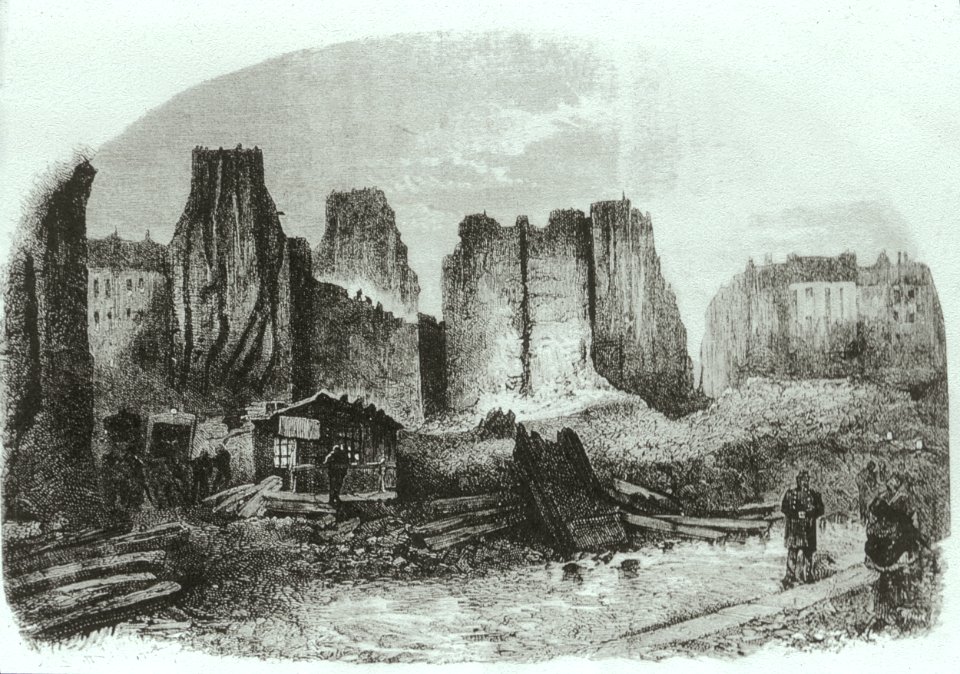 Avenue de l'Opéra - demolition, engraving