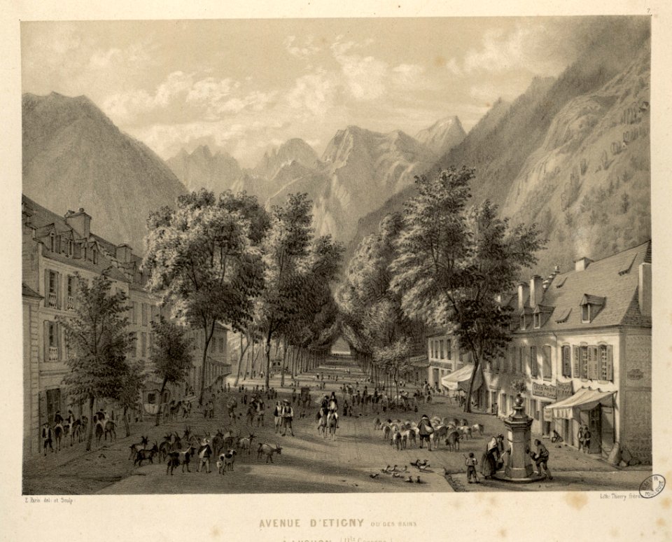 Avenue d'Etigny ou des Bains à Luchon (Haute Garonne) - Fonds Ancely - B315556101 A PARIS 1 008