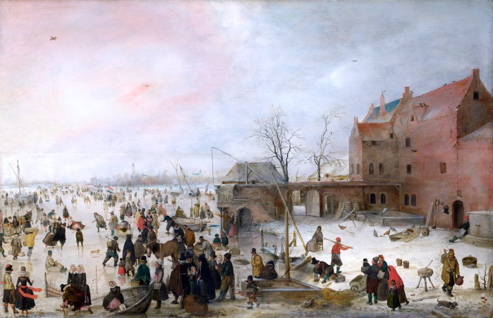A Scene on the Ice near a Town