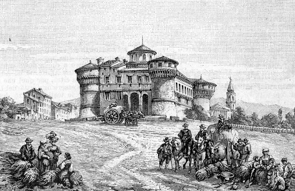 Avezzano – Il castello de’ Colonna (xilografia)