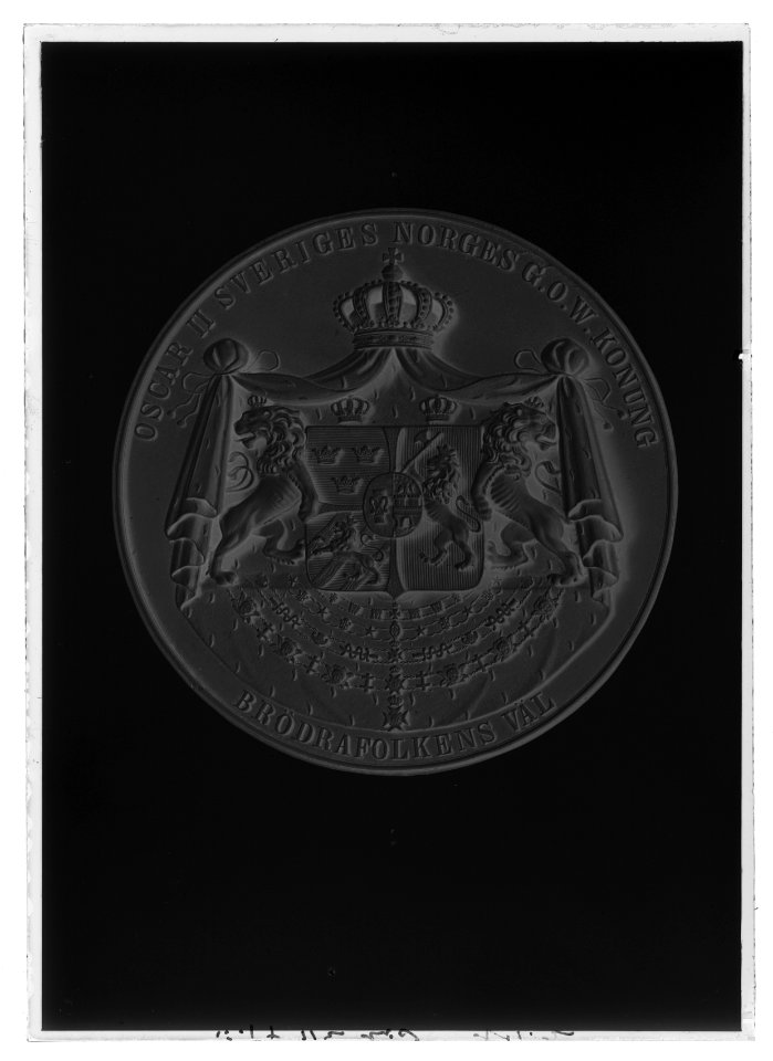 Avgjutning av Oscar IIs sigill - Livrustkammaren - 18540-negative
