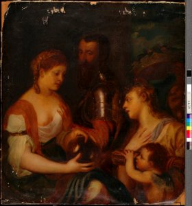 Axel Hertzberg - Markiisi Alfonso d'Avalos ja hänen rakastajattarensa, kopio Titiano Vecellis - A I 411 - Finnish National Gallery